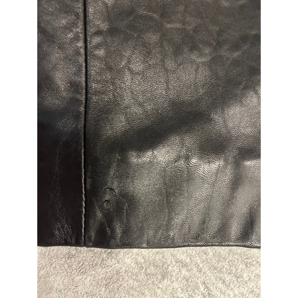 Excelled Collection Womens Black Leather Blazer Jacket Coat 3 Button Size XL RS - Picture 10 of 10